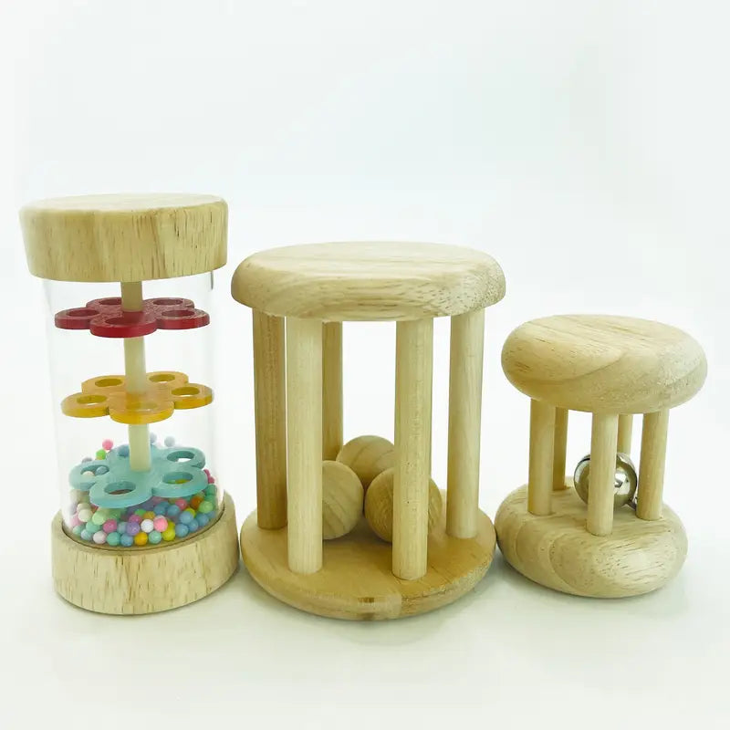 Wooden Rattle Rain Sound Tube